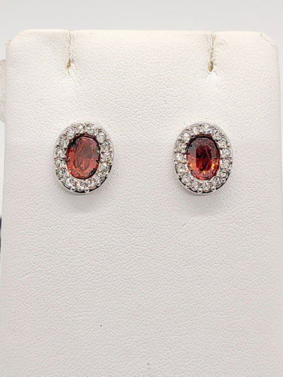 Red Swarovski Earrings Studs - Purple Dot Fashion