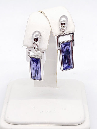 Lavender Swarovski Stone Earrings - #shop_name