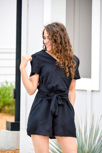 One Word Tie Front Romper - #shop_name