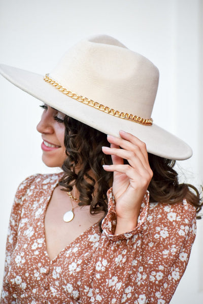 Panama Gold Chained Ivory Hat - #shop_name