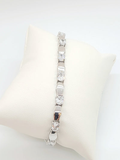 Annaleece Swarovski with Silver Plated Bracelet - Purple Dot Fashion
