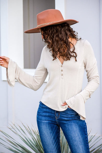 Covered By Your Love Light Taupe Top - #shop_name