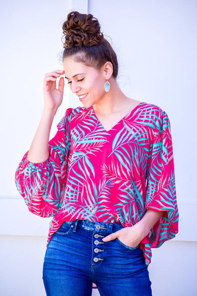 Empty Handed Fuchsia Printed Blouse - #shop_name