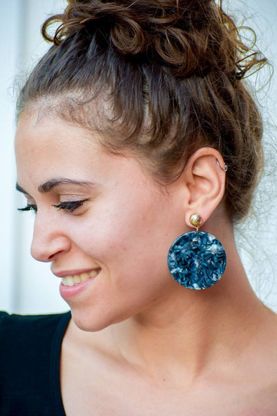 Krista Grey Round Earrings - #shop_name
