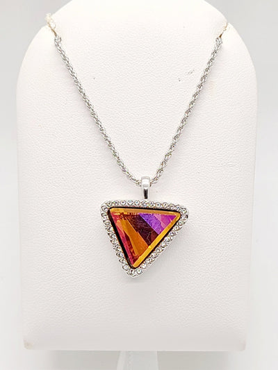 Lisa Triangle Iridescent Topaz Necklace - Purple Dot Fashion