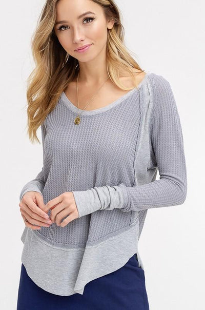 Non Stop Sweater - Gray - Purple Dot Fashion