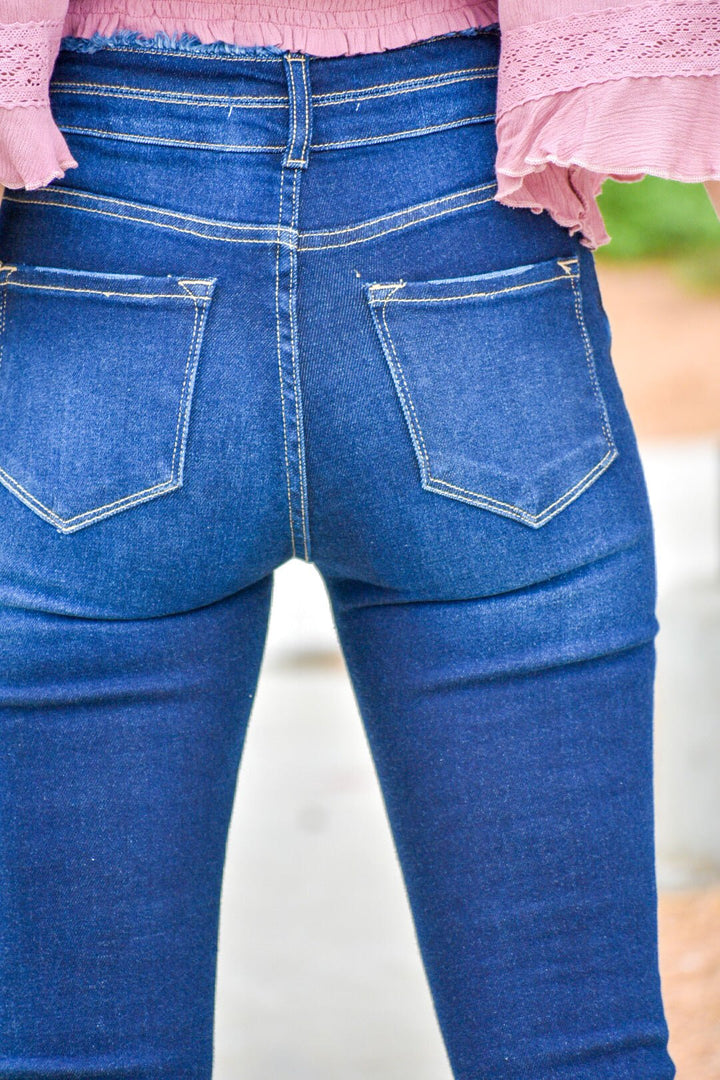 Sunrise Kancan Double Button High Rise Skinny Jean – Purple