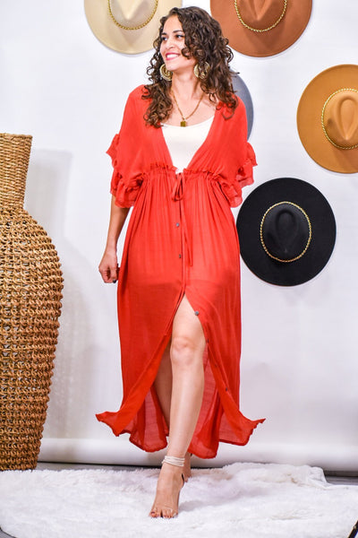 That’s The Power Rustic Red Duster Maxi Dress - #shop_name
