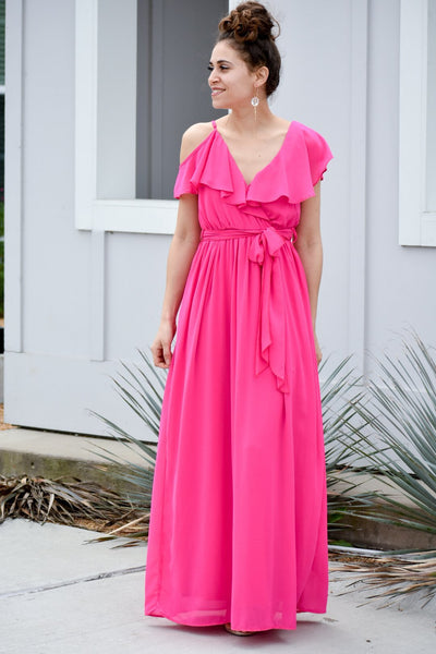 You Make It Beautiful Fuchsia Maxi Dress - Purple Dot Fashion